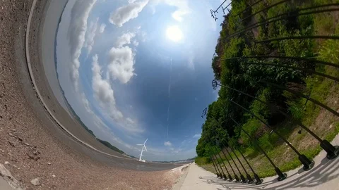 Spherical Tiny Planet View of Tando Tideland in Ansan Daebudo Island 動画素材 111348460