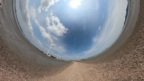 Spherical Tiny Planet View of Tando Tideland in Ansan Daebudo Island Stock Footage 111348468