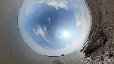 Spherical Tiny Planet View of Tando Tideland in Ansan Daebudo Island Stock Footage 111348686