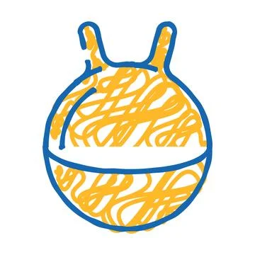 Spherical tool for jumping dancer training tool icon doodle illustration Stock Illustration