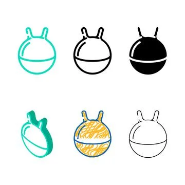 Spherical tool for jumping dancer training tool color simplified icon vector Stock Illustration