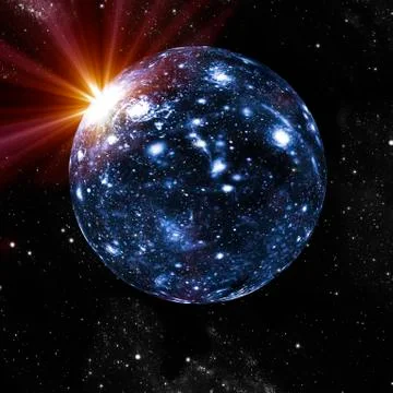Spherical universe, artwork Stock Illustration