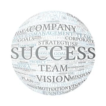 Spherical vector word cloud - business concept Ilustração Stock