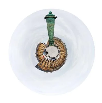 Spherical view place vendome with column in paris Stock-Illustration