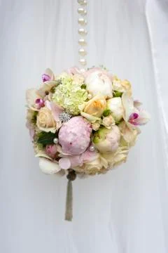 Spherical wedding bouquet Stock Photos