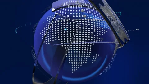 Spherical World Map with Continental Dots Stockbeeldmateriaal 235612252