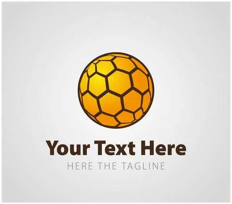 Spherically curved Honey comb. Bee ready logo Stock Illustration