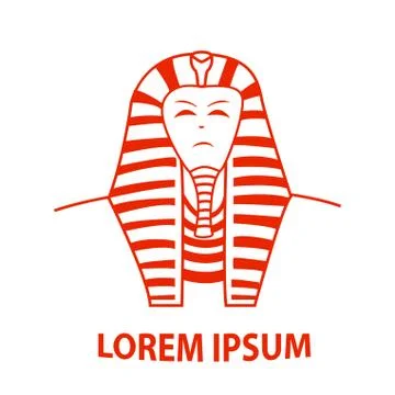 Sphinx and Egypt Pharaoh logo, vector Stock Illustration