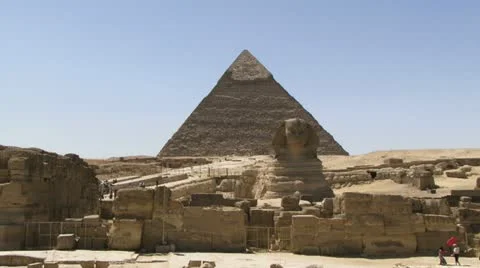 Sphinx and Giza Pyramid Stock-Footage 10857903