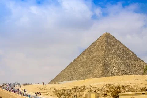 Sphinx and the Great Pyramid in the Egypt Stock-Fotos