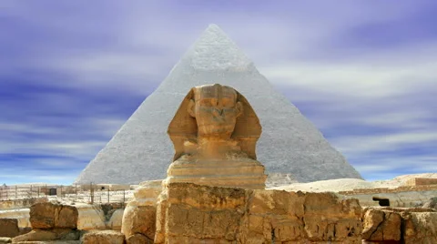 The Sphinx and Pyramid Stock Footage 940201