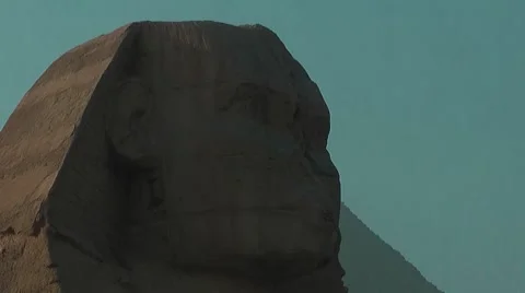 Sphinx and pyramids around Cairo Video stock 7734356