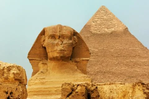 The Sphinx and Pyramids Stock Photos