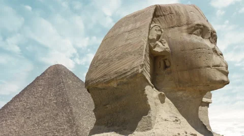 Sphinx and the pyramids time lapse Stock Footage 60232295