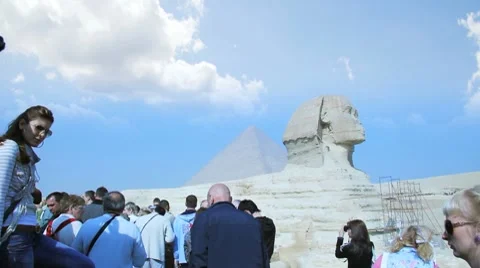 The Sphinx and tourists Stock-Footage 8219674