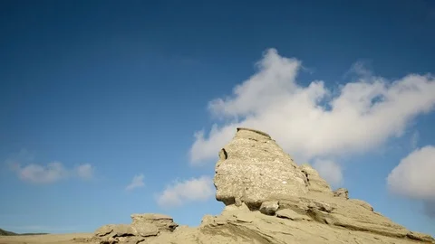 The Sphinx of Bucegi Mountains, Romania. 4k timelapse. Stock Footage 77139282