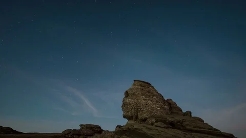 The Sphinx of Bucegi Mountains, Romania. 4k timelapse. Stock Footage 77452168