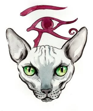 Sphinx cat Stock Illustration