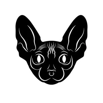 Sphinx cat. Logo with beautiful cat . Stock Illustration