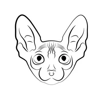 Sphinx cat. Logo with beautiful cat . Stock Illustration