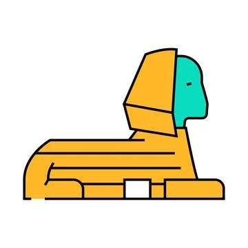 Sphinx egypt monument icon color illustration Stock Illustration
