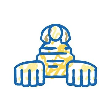 Sphinx egypt monument icon doodle illustration 스톡 일러스트