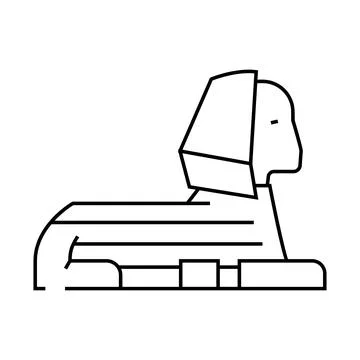 Sphinx egypt monument line icon vector illustration Stock Illustration