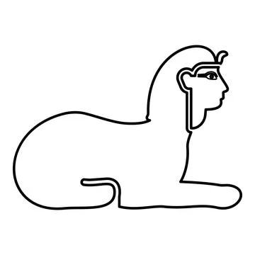 Sphinx Egypt pyramid concept egyptian statue of Giza contour outline line i.. Stock Illustration
