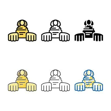 Sphinx egypt range monument color icon vector Stock Illustration