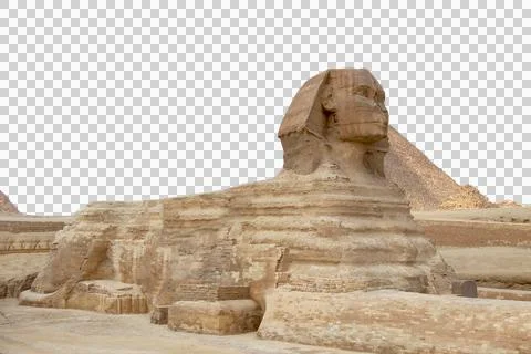 The Sphinx in Giza pyramid complex isolated Stock Photos