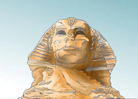 SPHINX HEAD Stock Illustration