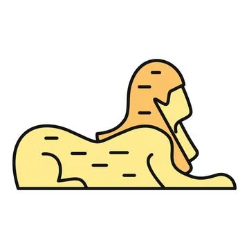 Sphinx icon representing ancient egyptian culture and history Stock Illustration