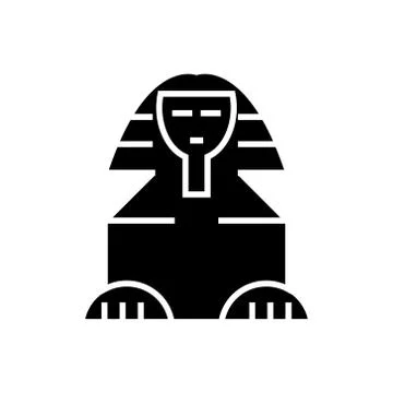 Sphinx icon, vector illustration, black sign on isolated background Stock Illustration