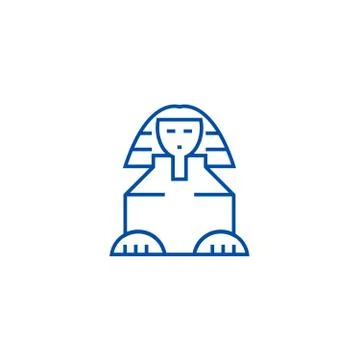 Sphinx line icon concept. Sphinx flat vector symbol, sign, outline illustration Stock Illustration