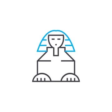 Sphinx linear icon concept. Sphinx line vector sign, symbol, illustration. Stock Illustration