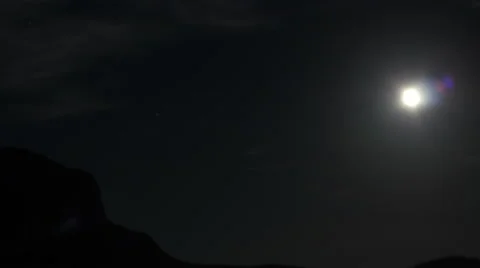 Sphinx Mountain Facing Moon Light Stock Footage 46127172