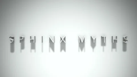 Sphinx myths 3D title animation white text on a white background Stock Footage 298374945