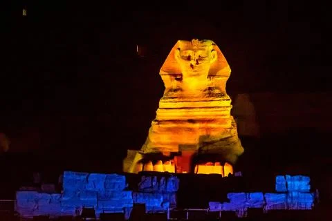 Sphinx at night 스톡 사진