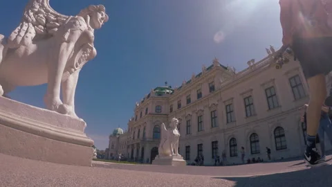 Sphinx,  palace, Austria, people 스톡 동영상 166904836