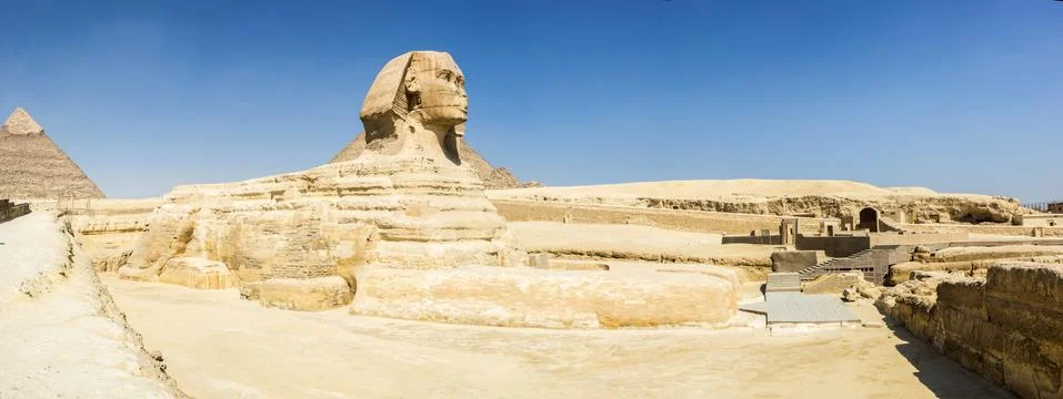 Sphinx panorama Stock Photos