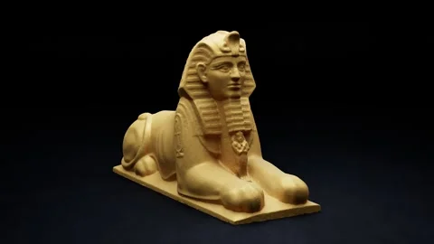 Sphinx Ruined Statue Animation Stock Footage 325900085
