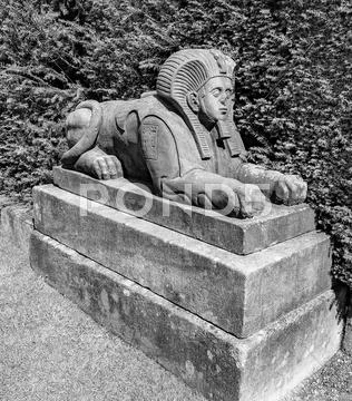 Sphinx sculpture at Bidulph Grange, Cheshire, UK Stock Photos