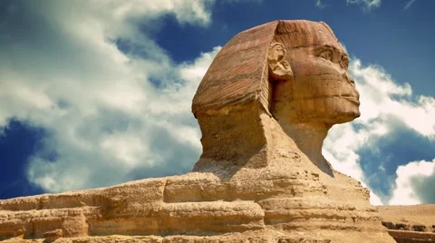 Sphinx Statue With Passing Clouds Stock Footage 61069070