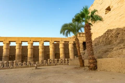 Sphinxes in Karnak temple Stock Photos