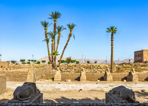 Sphinxes in Luxor Stock Photos