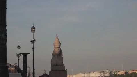 Sphinxes on the waterfront Stock-Footage 53280953
