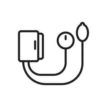 Sphygmomanometer icon line art vector Stock Illustration