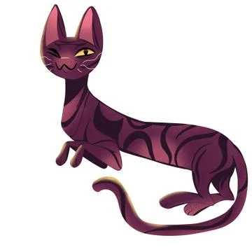 Sphynx cat with big ears on a white background 스톡 일러스트