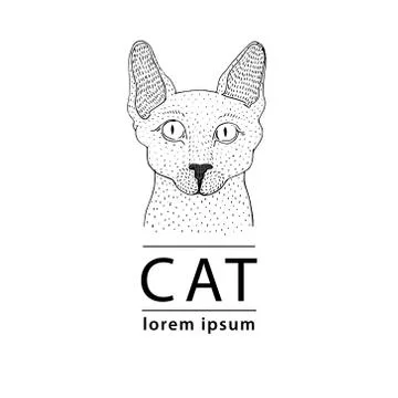 Sphynx cat logo, vector illustration Stock Illustration