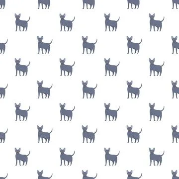Sphynx cats seamless pattern demonstrating pet animals Stock Illustration
